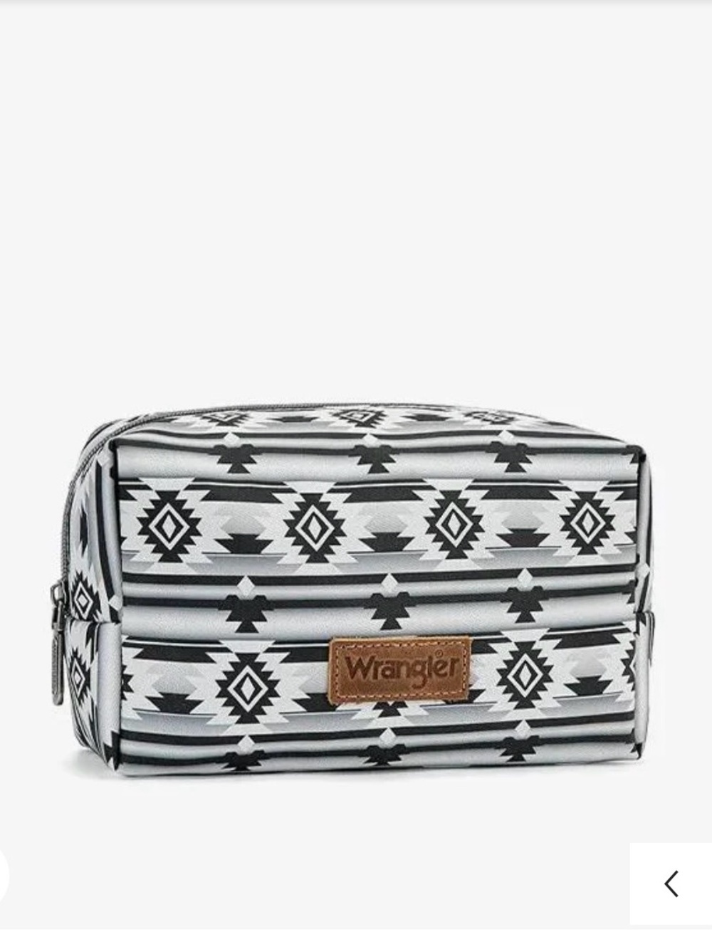Wrangler Black and White Aztec Pattern Toiletry Pouch